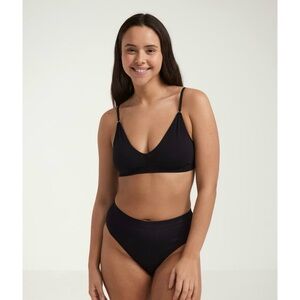 New Organic cotton bralette bra black dilling convertible back triangle